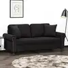 Image de vidaXL Canapé 2 places avec oreillers décoratifs noir 140 cm velours