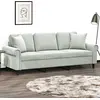 Image de vidaXL Canapé 3 places avec oreillers gris clair 180 cm velours
