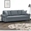 Image de vidaXL Canapé 3 places avec oreillers gris foncé 180 cm velours