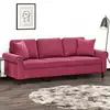 Image de vidaXL Canapé 3 places avec oreillers bordeaux 180 cm velours