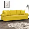 Image de vidaXL Canapé 3 places avec oreillers décoratifs jaune 180 cm velours
