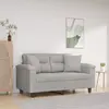 Image de vidaXL Canapé 2 places avec oreillers gris clair 120 cm