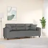 Image de vidaXL Canapé 3 places avec oreillers gris foncé 180 cm