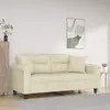 Image de vidaXL Canapé 2 places avec oreillers crème 140 cm similicuir
