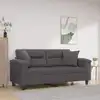 Image de vidaXL Canapé 2 places avec oreillers décoratifs gris 140cm similicuir
