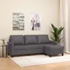 Image de vidaXL Canapé à 3 places avec repose-pieds Gris 180 cm Similicuir