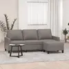 Image de vidaXL Canapé à 3 places avec repose-pieds Taupe 180 cm Tissu