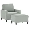 Image de vidaXL Fauteuil avec repose-pied Gris clair 60 cm Velours