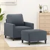 Image de vidaXL Fauteuil avec repose-pied Gris foncé 60 cm Velours