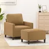 Image de vidaXL Fauteuil avec repose-pied Marron 60 cm Velours