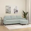 Image de vidaXL Canapé à 3 places avec repose-pieds Gris clair 180 cm Velours