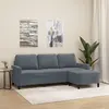 Image de vidaXL Canapé à 3 places avec repose-pieds Gris foncé 180 cm Velours