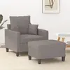 Image de vidaXL Fauteuil avec repose-pied Taupe 60 cm Tissu