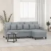 Image de vidaXL Canapé à 3 places avec repose-pieds Gris clair 180 cm Tissu