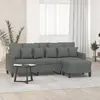 Image de vidaXL Canapé à 3 places avec repose-pieds Gris foncé 180 cm Tissu
