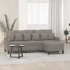 Image de vidaXL Canapé à 3 places avec repose-pieds Taupe 180 cm Tissu