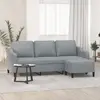 Image de vidaXL Canapé à 3 places avec repose-pieds Gris clair 180 cm Tissu