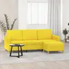 Image de vidaXL Canapé à 3 places avec repose-pieds Jaune clair 180 cm Tissu