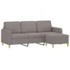 Image de vidaXL Canapé à 3 places avec repose-pieds Taupe 180 cm Tissu