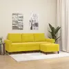 Image de vidaXL Canapé à 3 places avec repose-pieds jaune 180 cm velours