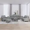 Image de vidaXL Ensemble de canapés 4 pcs avec coussins Gris clair Tissu