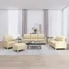 Image de vidaXL Ensemble de canapés 4 pcs avec coussins Crème Tissu