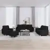 Image de vidaXL Ensemble de canapés 4 pcs avec coussins Noir Tissu