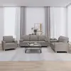 Image de vidaXL Ensemble de canapés 3 pcs avec coussins taupe tissu