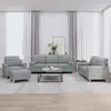 Image de vidaXL Ensemble de canapés 4 pcs coussins gris clair tissu