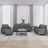 Image de vidaXL Ensemble de canapés 4 pcs coussins gris foncé tissu