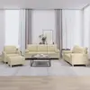 Image de vidaXL Ensemble de canapés 4 pcs avec coussins crème tissu