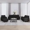 Image de vidaXL Ensemble de canapés 4 pcs avec coussins noir tissu