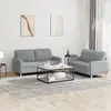 Image de vidaXL Ensemble de canapés 2 pcs avec coussins Gris clair Tissu