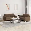 Image de vidaXL Ensemble de canapés 2 pcs avec coussins Marron Tissu