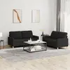 Image de vidaXL Ensemble de canapés 2 pcs avec coussins Noir Tissu