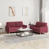Image de vidaXL Ensemble de canapés 2 pcs avec coussins Rouge bordeaux Tissu