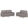 Image de vidaXL Ensemble de canapés 2 pcs avec coussins Taupe Tissu