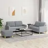 Image de vidaXL Ensemble de canapés 3 pcs avec coussins Gris clair Tissu