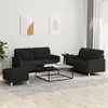 Image de vidaXL Ensemble de canapés 3 pcs avec coussins Noir Tissu