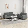 Image de vidaXL Ensemble de canapés 2 pcs coussins gris foncé tissu