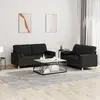 Image de vidaXL Ensemble de canapés 2 pcs avec coussins noir tissu