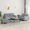 Image de vidaXL Ensemble de canapés 3 pcs coussins gris clair tissu