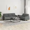 Image de vidaXL Ensemble de canapés 2 pcs avec coussins Gris foncé Tissu