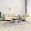 Image de vidaXL Ensemble de canapés 2 pcs avec coussins Crème Tissu