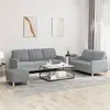 Image de vidaXL Ensemble de canapés 3 pcs avec coussins Gris clair Tissu