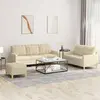 Image de vidaXL Ensemble de canapés 3 pcs avec coussins crème tissu