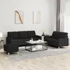 Image de vidaXL Ensemble de canapés 3 pcs avec coussins Noir Tissu