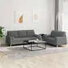 Image de vidaXL Ensemble de canapés 2 pcs coussins gris foncé tissu