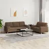 Image de vidaXL Ensemble de canapés 2 pcs avec coussins marron tissu