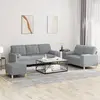 Image de vidaXL Ensemble de canapés 3 pcs coussins gris clair tissu